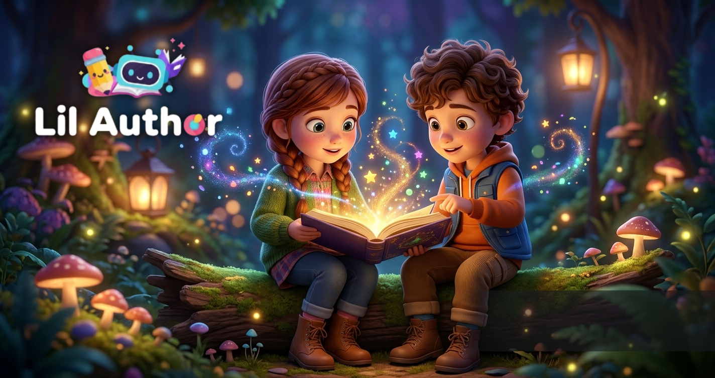 Children reading a magical Lil Author personalized storybook